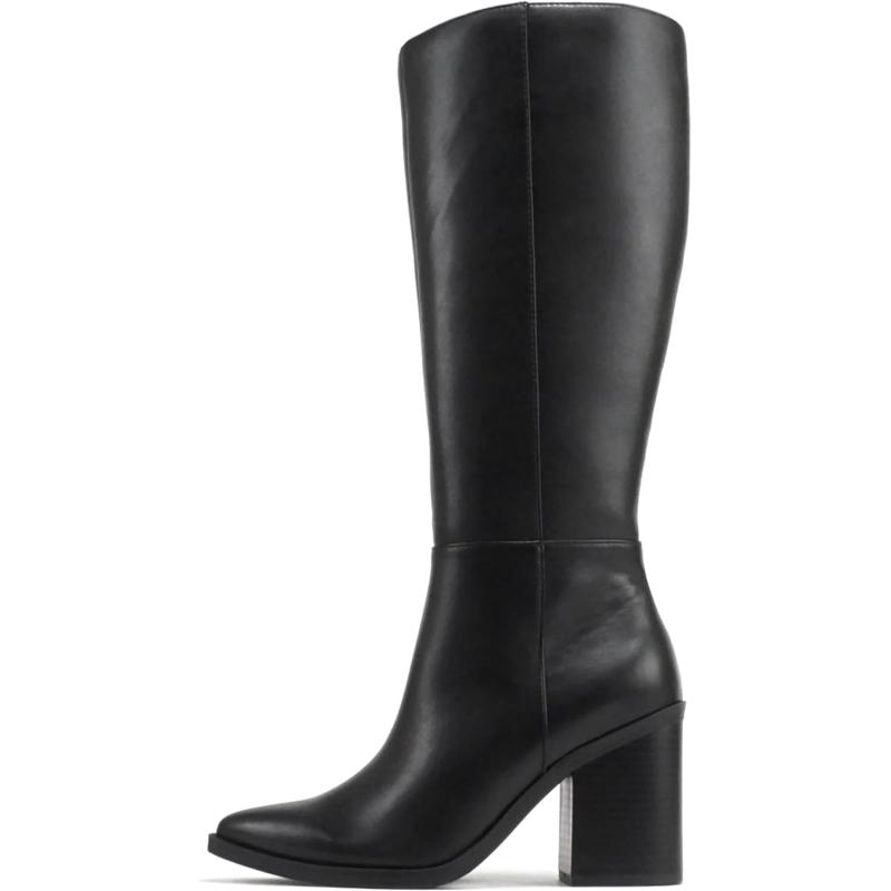 Soda “VAPOR” ~ Women Pointed Toe Medium Heel Knee-High Boot with Side